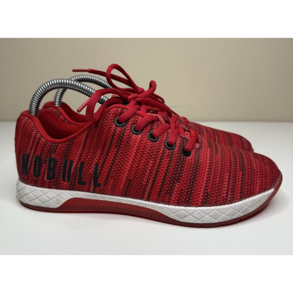 NOBULL Women's Red and Black Knit Sneakers